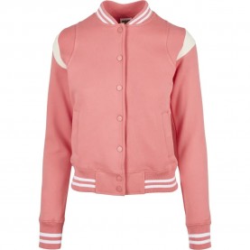 Яке Urban classics Inset College jacket - Pink (Pink / White) яке,мъжки,якета,дамски,якета,и,палта,urban,classics,inset,college,jacket,pink,(pink,white)