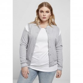Яке Urban classics Organic Inset College (Big ) jacket - Grey (Gray / White) яке,мъжки,якета,дамски,якета,и,палта,urban,classics,organic,inset,college,(big,),jacket,grey,(gray,white)