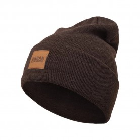 шапка,всички,шапки,urban,classics,bonnet,urban,classic,leatherpatch,long,beanie,marron