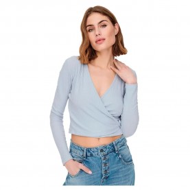 тениска,дамски,тениски,only,emma,tie,wrap,long,sleeve,v,neck,t,shirt,blue,(halogen,blue)