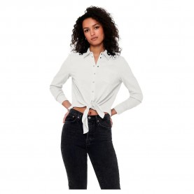 риза,с,дълъг,ръкав,дамски,блузи,дамски,ризи,only,lecey,knot,long,sleeve,shirt,white,(cloud,dancer)