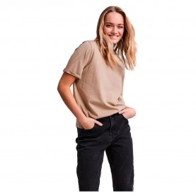 тениска,дамски,тениски,pieces,ria,fold,up,solid,short,sleeve,t,shirt,grey,(silver,mink)