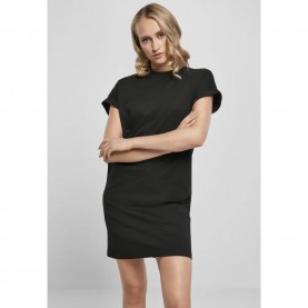 Тениска Urban classics T-Shirt Cut On short sleeve dress - Black (Black) тениска,дамски,поли,и,рокли,urban,classics,t,shirt,cut,on,short,sleeve,dress,black,(black)