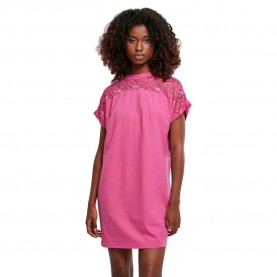 рокля,дамски,поли,и,рокли,urban,classics,lace,short,sleeve,short,dress,pink,(bright,violet)