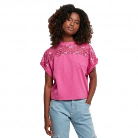 Тениска Urban classics Oversized Lace short sleeve T-shirt - Pink (Bright Violet) тениска,дамски,тениски,urban,classics,oversized,lace,short,sleeve,t,shirt,pink,(bright,violet)