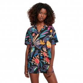 Риза с къс ръкав Urban classics Viscose Resort short sleeve shirt - Multicolor (Black fruity) риза,с,къс,ръкав,дамски,ризи,urban,classics,viscose,resort,short,sleeve,shirt,multicolor,(black,fruity)