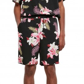 Къси панталони Urban classics Viscose Aop Resort shorts - Black (Dark jungle) къси,панталони,мъжки,панталони,urban,classics,viscose,aop,resort,shorts,black,(dark,jungle)