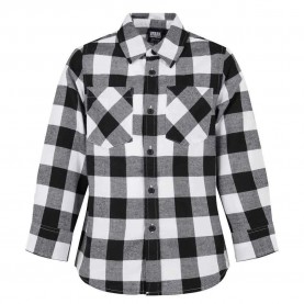 карирана,риза,детски,ризи,urban,classics,checked,flanell,long,sleeve,shirt,white,(black,white)