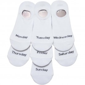 чорапи,дамски,чорапи,urban,classics,invisible,weekly,short,socks,7,pairs,white,(white)
