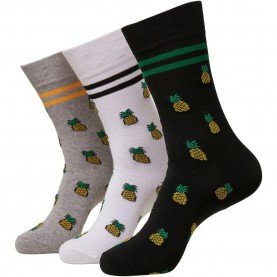 чорапи,мъжки,чорапи,mister,tee,recycled,yarn,pineapple,long,socks,3,pairs,multicolor,(white,heather,grey,black)