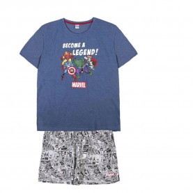 пижама,мъжки,пижами,cerdá,marvel,short,sleeve,pyjama,blue,(gray)