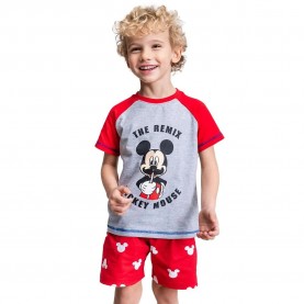 пижама,детски,пижами,cerdá,mickey,short,sleeve,pyjama,red,(red,grey)