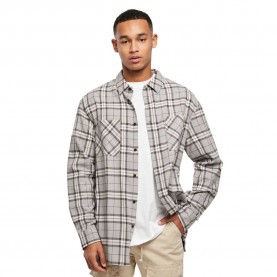 карирана,риза,мъжки,ризи,urban,classics,oversized,check,long,sleeve,shirt,grey