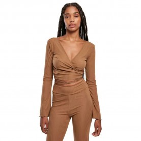 блуза,дамски,блузи,urban,classics,wrapped,sweatshirt,dark,taupe,(brown)