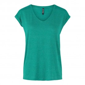 тениска,дамски,тениски,pieces,billo,lurex,short,sleeve,v,neck,t,shirt,green,(pepper,green,detail,gold,lurex)