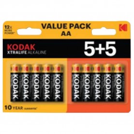 батерии,kodak,xtralife,aa,lr6,alkaline,battery,10,units,black,brown,(black)
