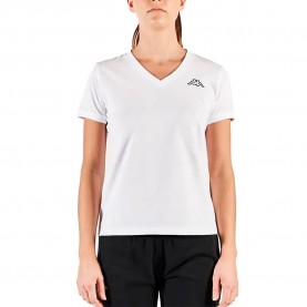 тениска,дамски,тениски,kappa,logo,cabou,short,sleeve,v,neck,t,shirt,white