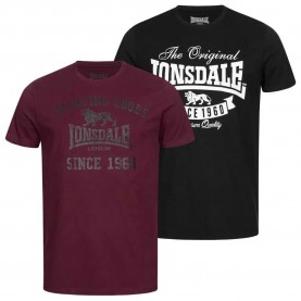 тениска,мъжки,тениски,lonsdale,torbay,short,sleeve,t,shirt,2,units,multicolor,(black,oxblood)