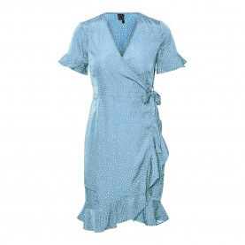 рокля,дамски,поли,и,рокли,vero,moda,henna,2,4,wrap,frill,short,sleeve,dress,blue,(blue,bell,aop,tiny,dots)