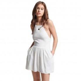 дамски,гащеризони,superdry,vintage,smocked,romper,white