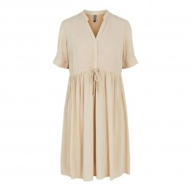 рокля,дамски,поли,и,рокли,pieces,otena,short,sleeve,dress,beige,(white,pepper)