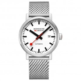 часовник,часовници,mondaine,evo2,automatic,40,mm,watch,white,(white,st.,steel,brushed)