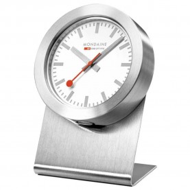 Часовник Mondaine Magnet Silver 50 mm watch - Silver (White / Aluminium Brushed Silver) часовник,часовници,mondaine,magnet,silver,50,mm,watch,silver,(white,aluminium,brushed,silver)