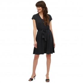 рокля,дамски,поли,и,рокли,vila,modala,belt,short,sleeve,short,dress,black,(black)