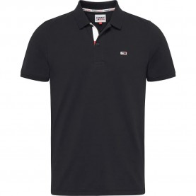 дънки,мъжки,блузи,с,яка,tommy,jeans,slim,placket,short,sleeve,polo,black,(black)