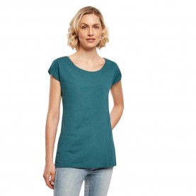 тениска,дамски,тениски,build,your,brand,wide,neck,short,sleeve,t,shirt,teal,(green)