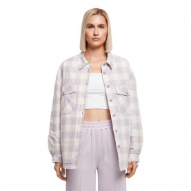риза,с,дълъг,ръкав,дамски,блузи,дамски,ризи,urban,classics,flanell,over,long,sleeve,shirt,white,sand,soft,lilac,(blue)