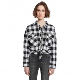 карирана,риза,дамски,блузи,дамски,ризи,urban,classics,oversized,check,long,sleeve,shirt,black,white,(black)