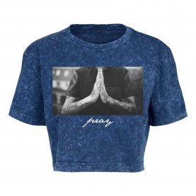 тениска,дамски,тениски,mister,tee,pray,short,sleeve,t,shirt,indigo,white,(blue)