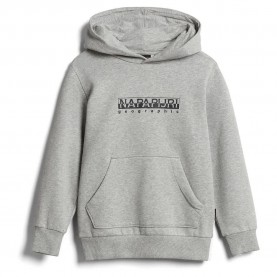 Суичър Napapijri K B-Box H 1 hoodie - Grey (Medium Grey Melange) суичър,детски,блузи,napapijri,k,b,box,h,1,hoodie,grey,(medium,grey,melange)