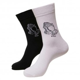 чорапи,мъжки,чорапи,mister,tee,pray,hands,socks,2,pairs,multicolor,(black,white)