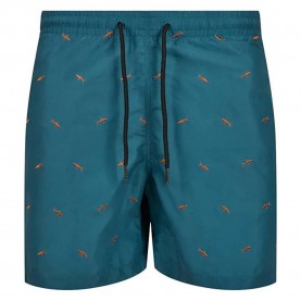Бански гащета Urban classics Embroidery swimming shorts - Blue (Shark / Teal / Toffee) бански,гащета,мъжки,бански,костюми,urban,classics,embroidery,swimming,shorts,blue,(shark,teal,toffee)