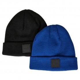 шапка,всички,шапки,urban,classics,logopatch,beanie,2,units,black,royal,blue,(multicolor)