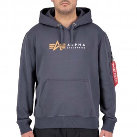 Суичър Alpha industries Label hoodie - Grey (Greyblack) суичър,мъжки,пуловери,alpha,industries,label,hoodie,grey,(greyblack)
