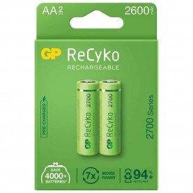 батерии,gp,batteries,recyko,lr06,2600mah,aaa,rechargeable,battery,2,units,green,(green)