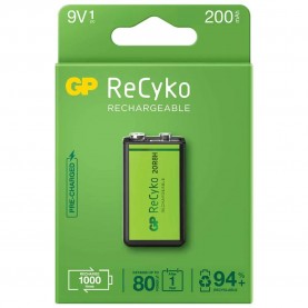 батерии,gp,batteries,recyko,lr09,9v,200mah,rechargeable,battery,green,(green)