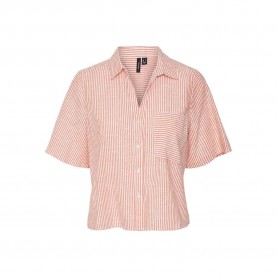 риза,с,къс,ръкав,дамски,блузи,дамски,ризи,vero,moda,jily,2,4,short,sleeve,shirt,spicy,orange,stripes,snow,white,(orange)