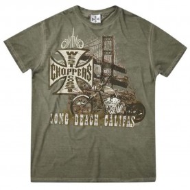 тениска,мъжки,тениски,дамски,тениски,west,coast,choppers,bridge,short,sleeve,t,shirt,green,(old,dye,khaki)