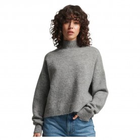 блуза,дамски,пуловери,дамски,плетени,дрехи,superdry,vintage,essential,mock,neck,sweater,light,grey,marl,(grey)