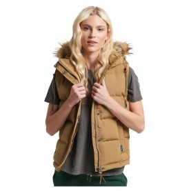 потник,дамски,потници,superdry,vintage,everest,faux,fur,vest,brown,(sandstone)