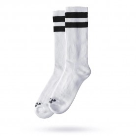 Чорапи American socks Old School I Cotton Half long socks - White (White / Black) чорапи,мъжки,чорапи,дамски,чорапи,american,socks,old,school,i,cotton,half,long,socks,white,(white,black)