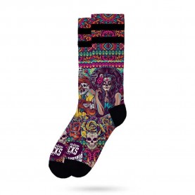 чорапи,дамски,чорапи,american,socks,día,de,los,muertos,coolmax,half,long,socks,pink,(lilac,black)