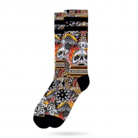 чорапи,дамски,чорапи,american,socks,eagle,of,fire,coolmax,half,long,socks,black,(black,red)