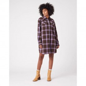 Рокля Wrangler W9R4CRH38 short dress - Multicolor (Delicioso Brown) рокля,дамски,поли,и,рокли,wrangler,w9r4crh38,short,dress,multicolor,(delicioso,brown)