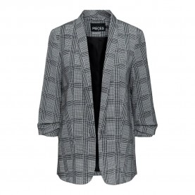сако,дамски,сака,pieces,boss,3,4,printed,blazer,black,aop,check,(grey)