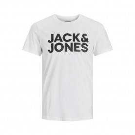 тениска,мъжки,тениски,jack,&,jones,corp,logo,short,sleeve,t,shirt,white,print,large,print,black,(white)